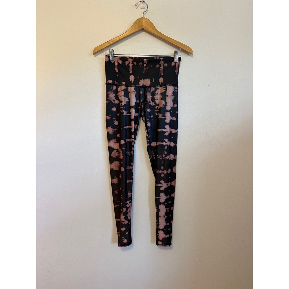 Teeki Black and Pink Tie Dye High Waist Yoga Leggings | Size Small